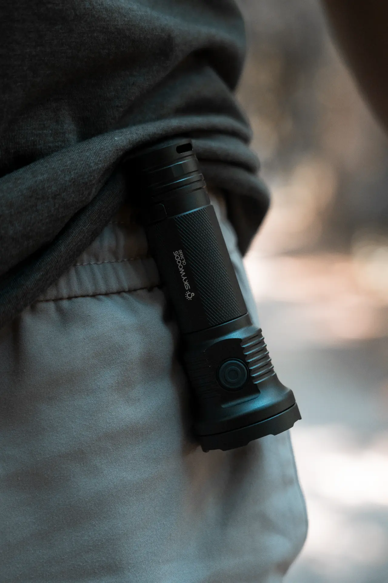 Skywoods QL3000 flashlight carried in a pocket