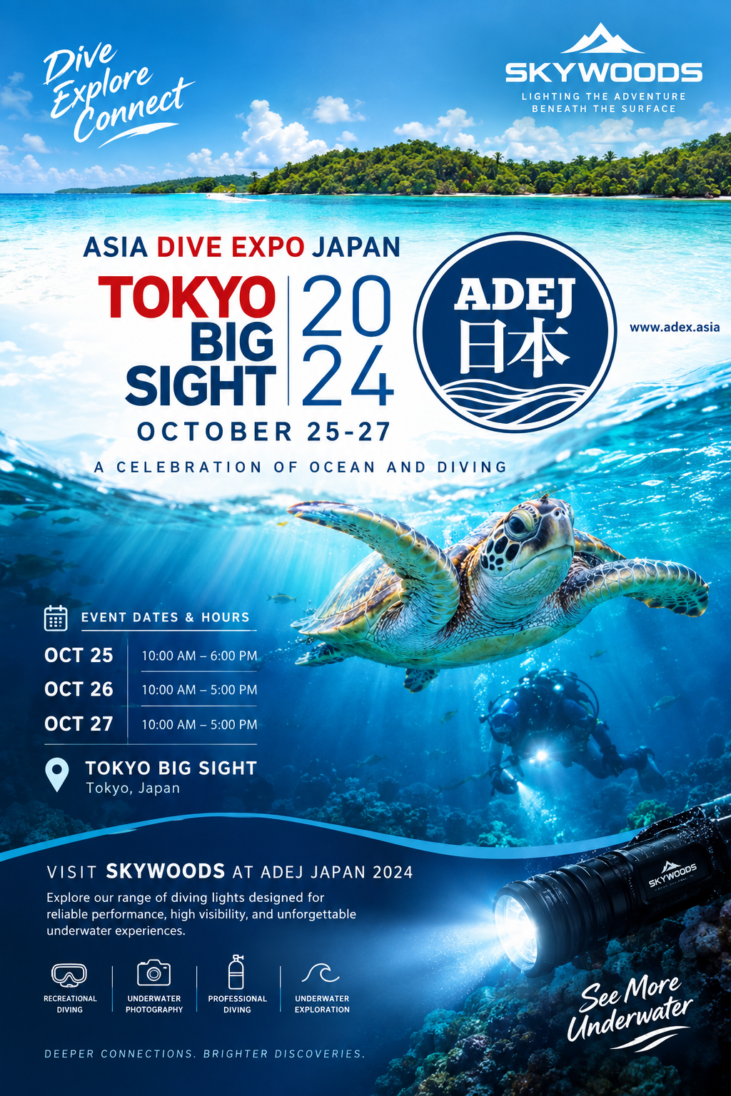 SKYWOODS DIVE EXPO JAPAN 2024, SHOWCASING INNOVATIVE DIVING LIGHTS